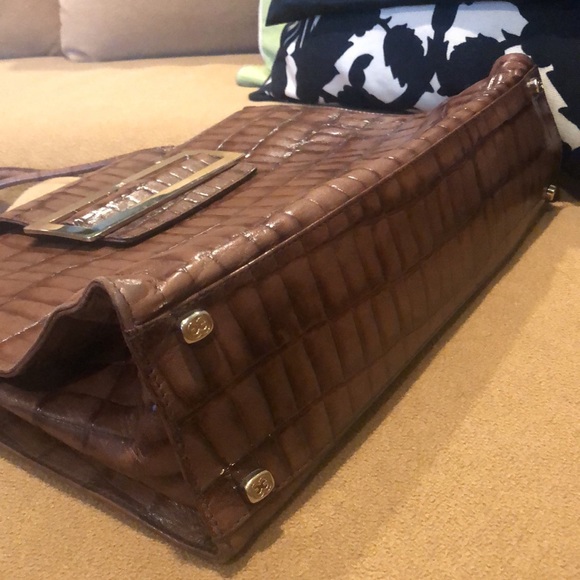 Escada Brown Crocodile Tote bag with Buckle flap - Picture 2 of 9